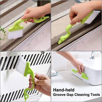 a model showing how the grout cleaning tool cleans many crevices