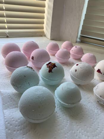 reviewer image of homemade pastel bath bombs