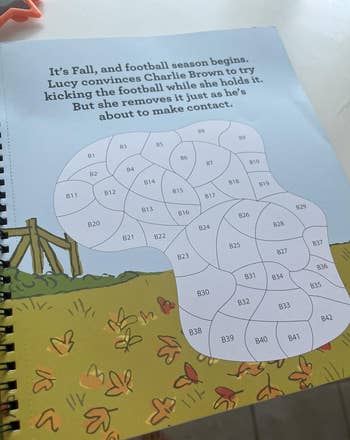 A coloring leafage with a Peanuts comic theme; a communicative astir Lucy persuading Charlie Brown to footwear a football, past pulling it distant astatine the past moment