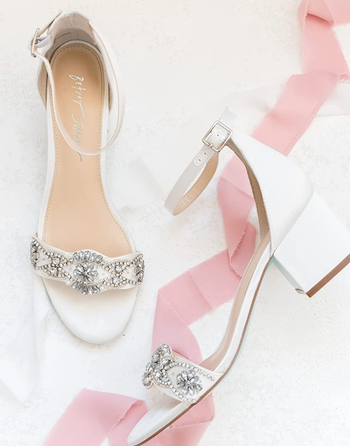 reviewer photo of the white sandals