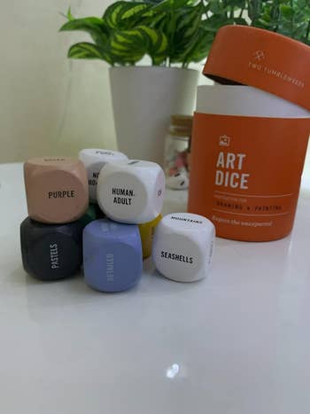 Art Dice acceptable   with words similar  
