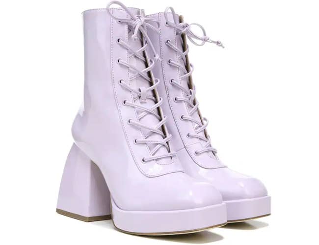 lilac platform lace-up boots