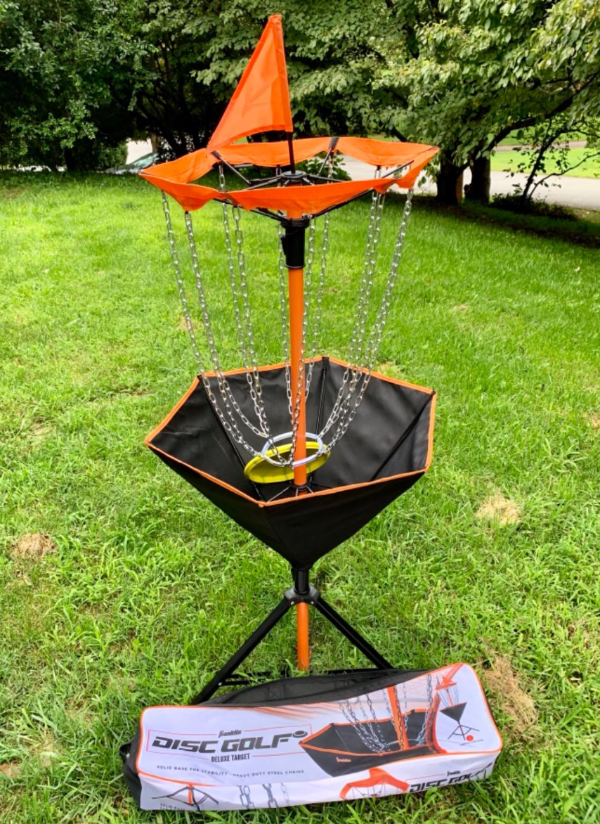 Reviewer photo of the disc golf set