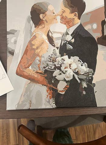 after of the reviewer's completely painted wedding portrait