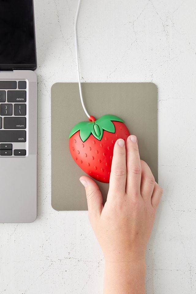 someone using the strawberry mouse