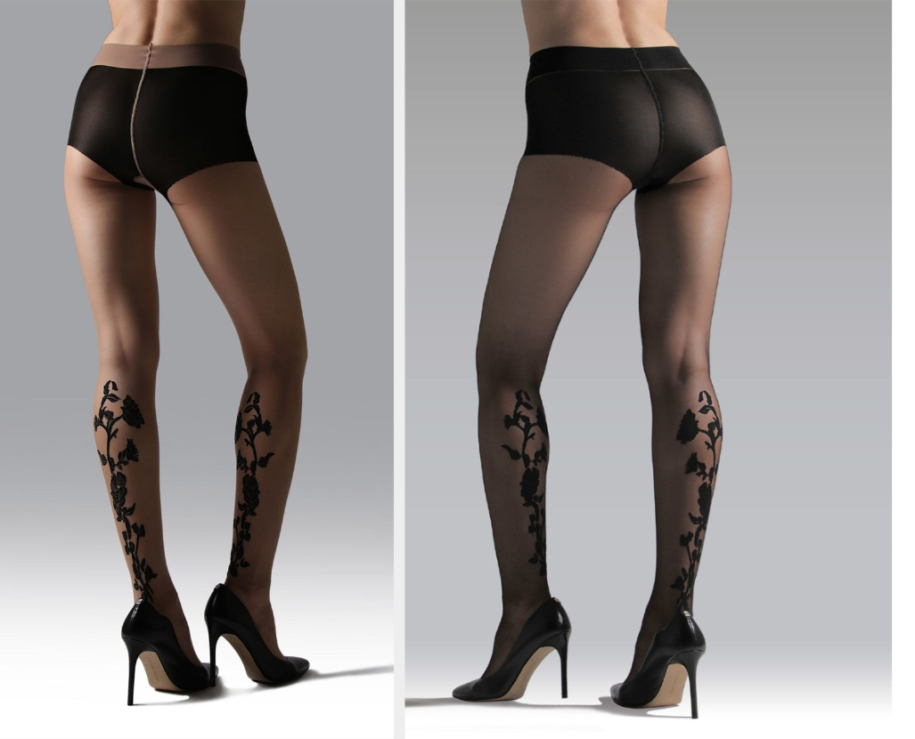 Passion Lace Up Over The Knee Patterned Tights