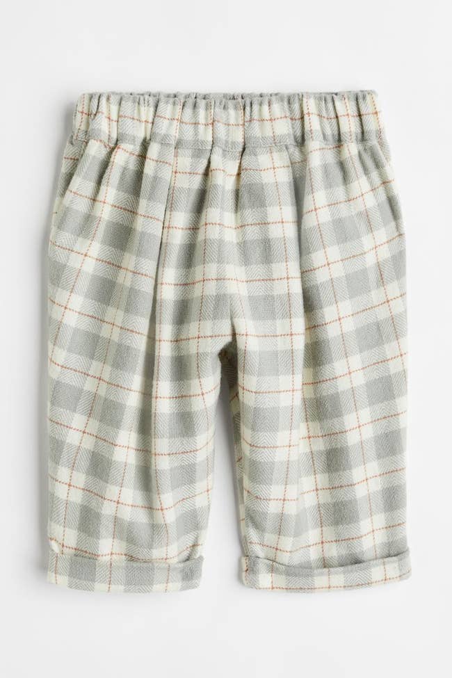the cream and gray plaid flannel pants 
