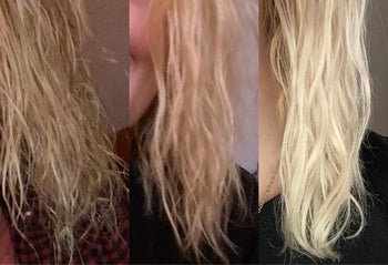 Reviewer's hair before and after treatment
