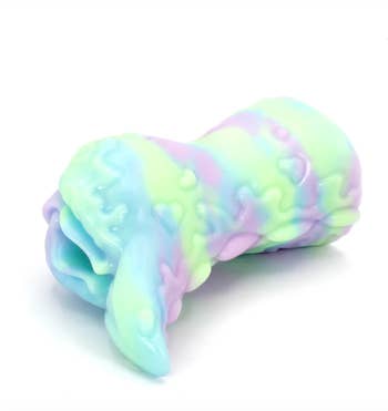 Colorful, textured silicone artifact  with a spiral design, fashionable  for sensory play   and accent   relief