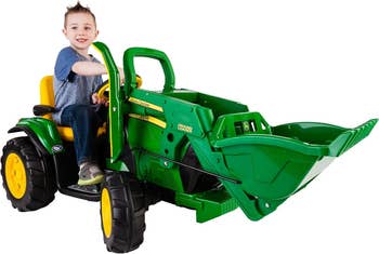 a Peg Perego John Deere Ground Loader Ride On Tractor 