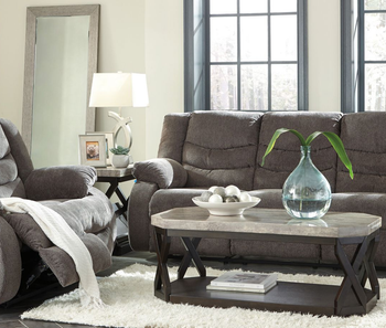 gray reclining sofa in living room