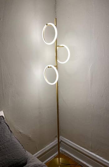Reviewer image of three ring tall floor lamp