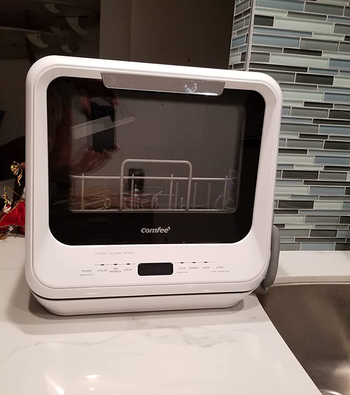 reviewer image of the countertop dishwasher