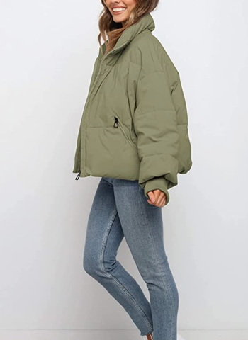 Model in a sage green version 
