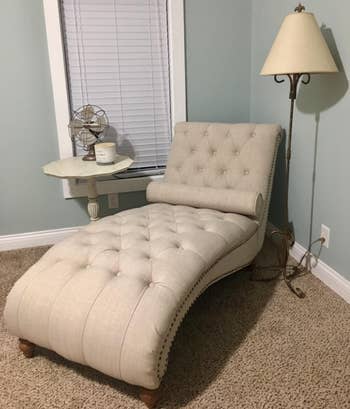 Reviewer image of the beige lounger
