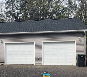 Before image of white garage door 