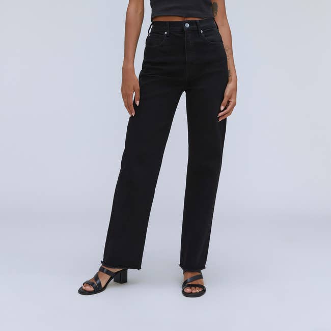 model wearing the black jeans