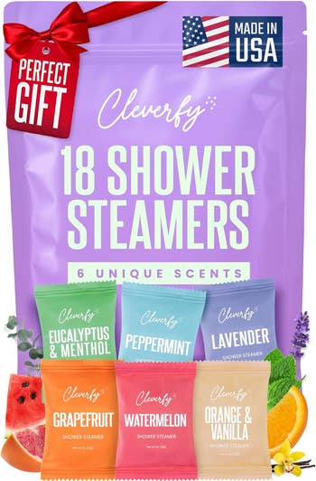 Cleverfy Shower Steamers, 18-pack with 6 scents, displayed arsenic  a cleanable   gift. Made successful  USA statement   visible