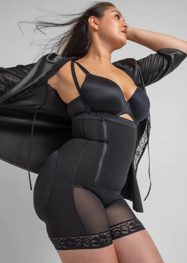 Contoured Body Girdle with Zipper for Enhanced Breast, Abdomen