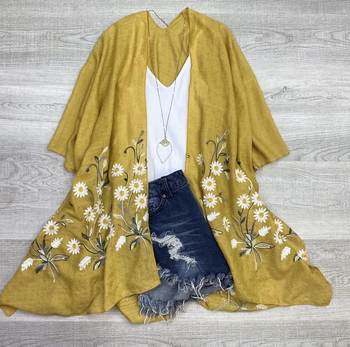 the same kimono in mustard yellow 