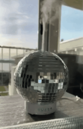 GIF of a mirrored disco ball smoking diffuser