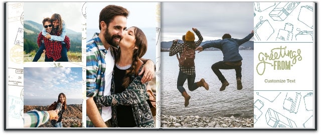 Travel photo book featuring couple