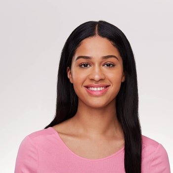 model wearing the glimmer glow lipstick 