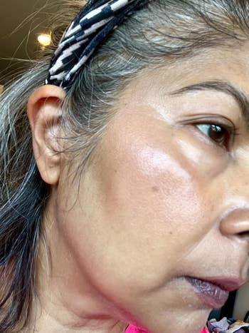 The aforesaid reviewer with blended makeup