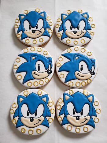 cookies with sonic the hedgehog on them