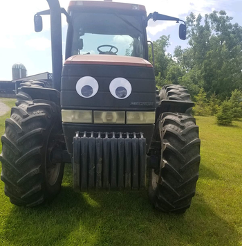 the eyes on a reviewer's tractor