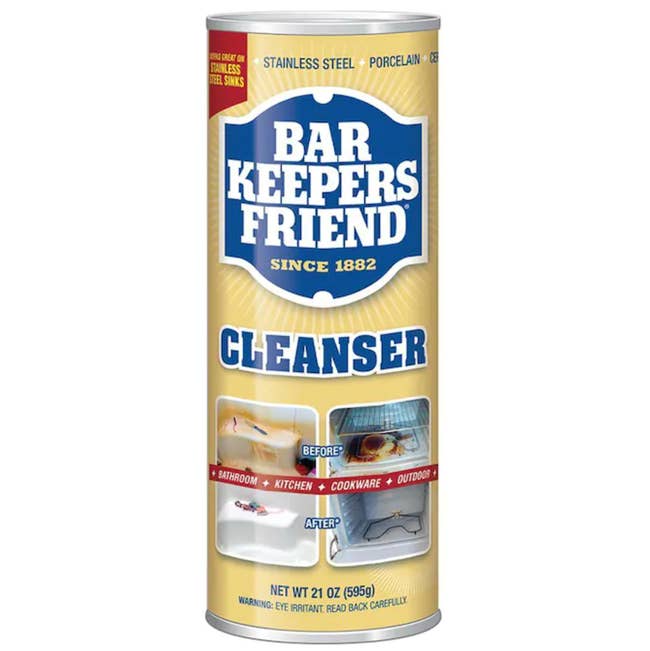 container of Bar Keeper's Friend cleanser