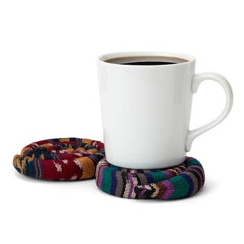 product image of mug on knit swirl coaster