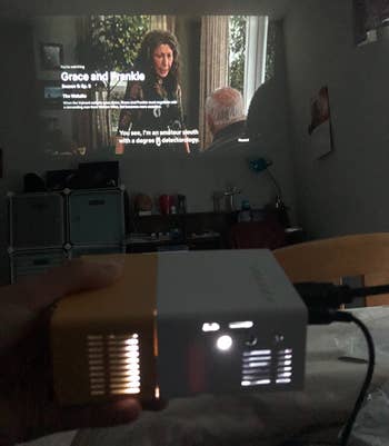 another reviewer using the projector to watch Grace and Frankie