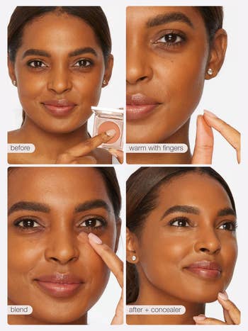  before, warming up, blending, and last  look   with concealer