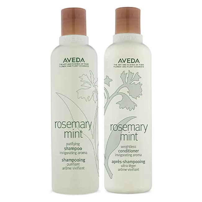 Light green shampoo and conditioner bottles on a white background