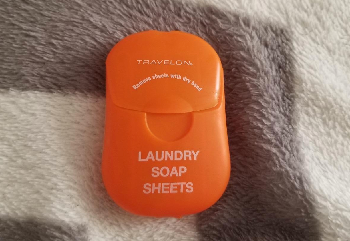 reviewer photo of the laundry soap sheets