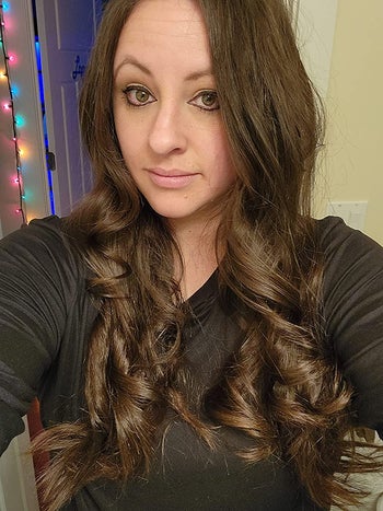 after image of the reviewer with curly hair