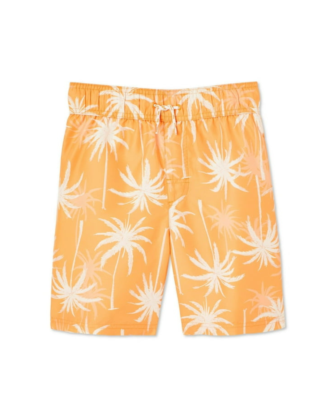 orange shorts with palm trees on them