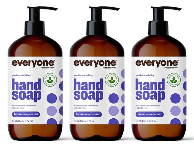 Three images of the Everyone hand soap