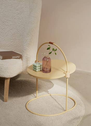 the table being used as a side table
