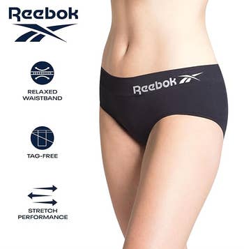 Person wearing seamless Reebok hipsters