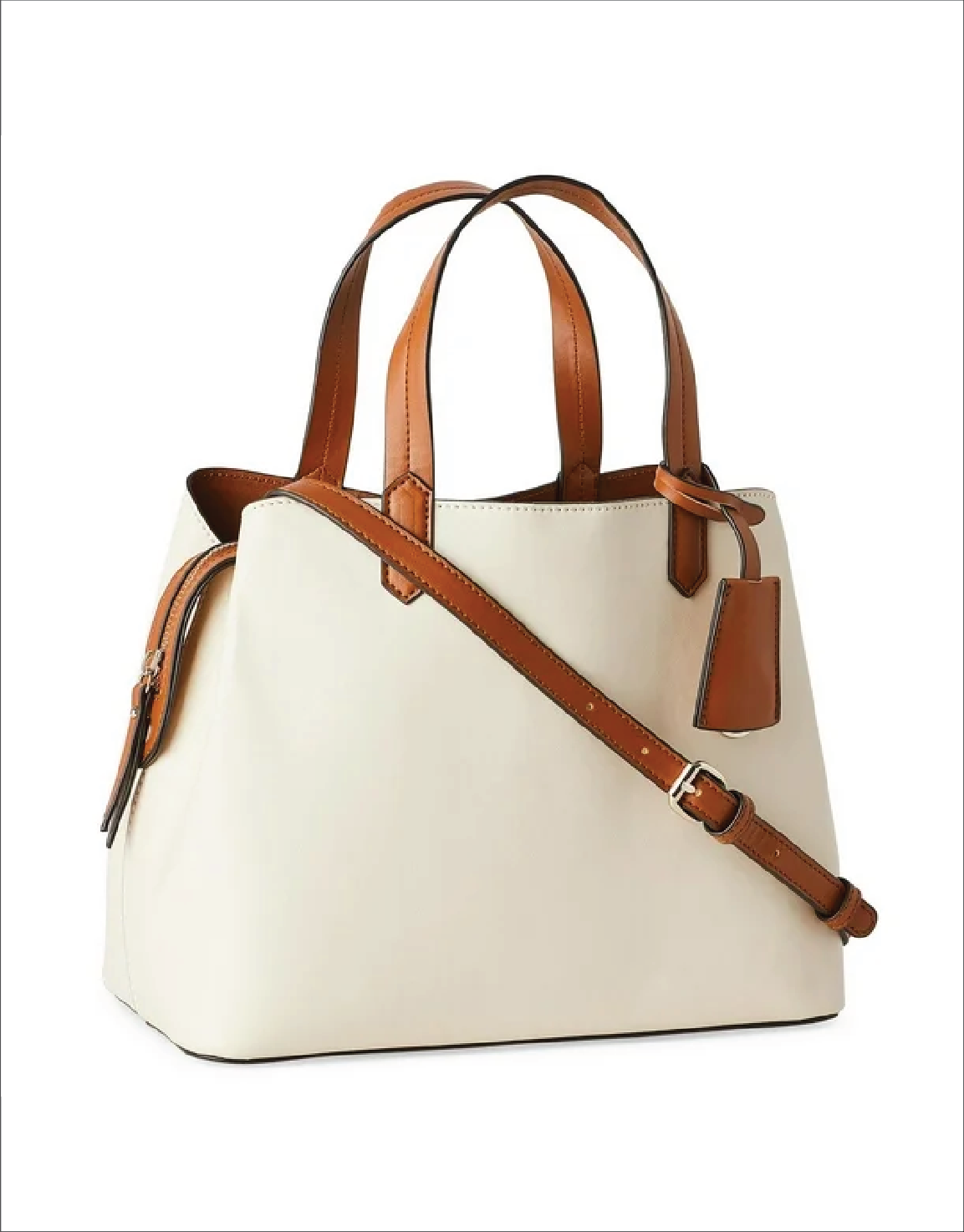 white leather satchel