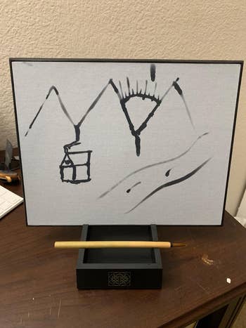 reviewer image of a drawing of mountains on the zen drawing board