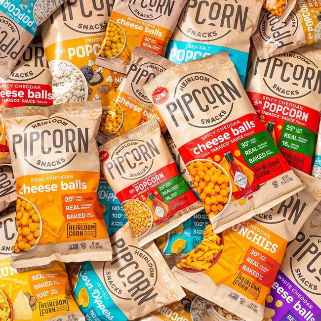 assortment of pipcorn snack bags