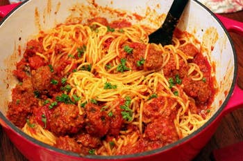 reviewer's spaghetti and meatballs
