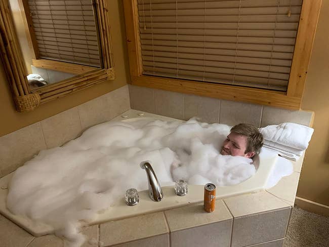 a reviewer in their jet bathtub