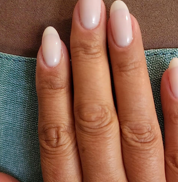 another reviewer wearing a milky color