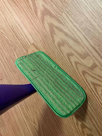 reviewer showing how much dirt the pad picked up