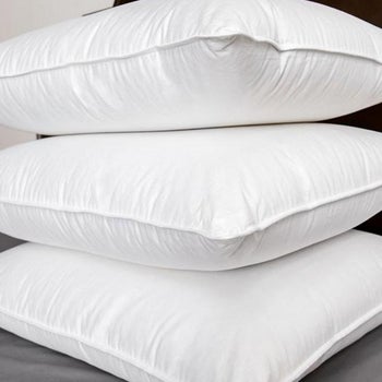 Three pillows stacked on top of each other