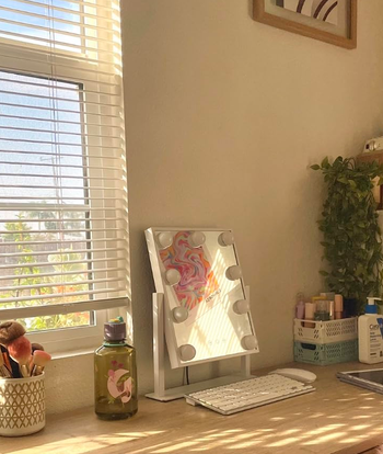 the mirror on a desk